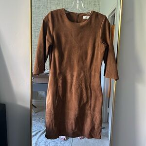 Closed suede dress